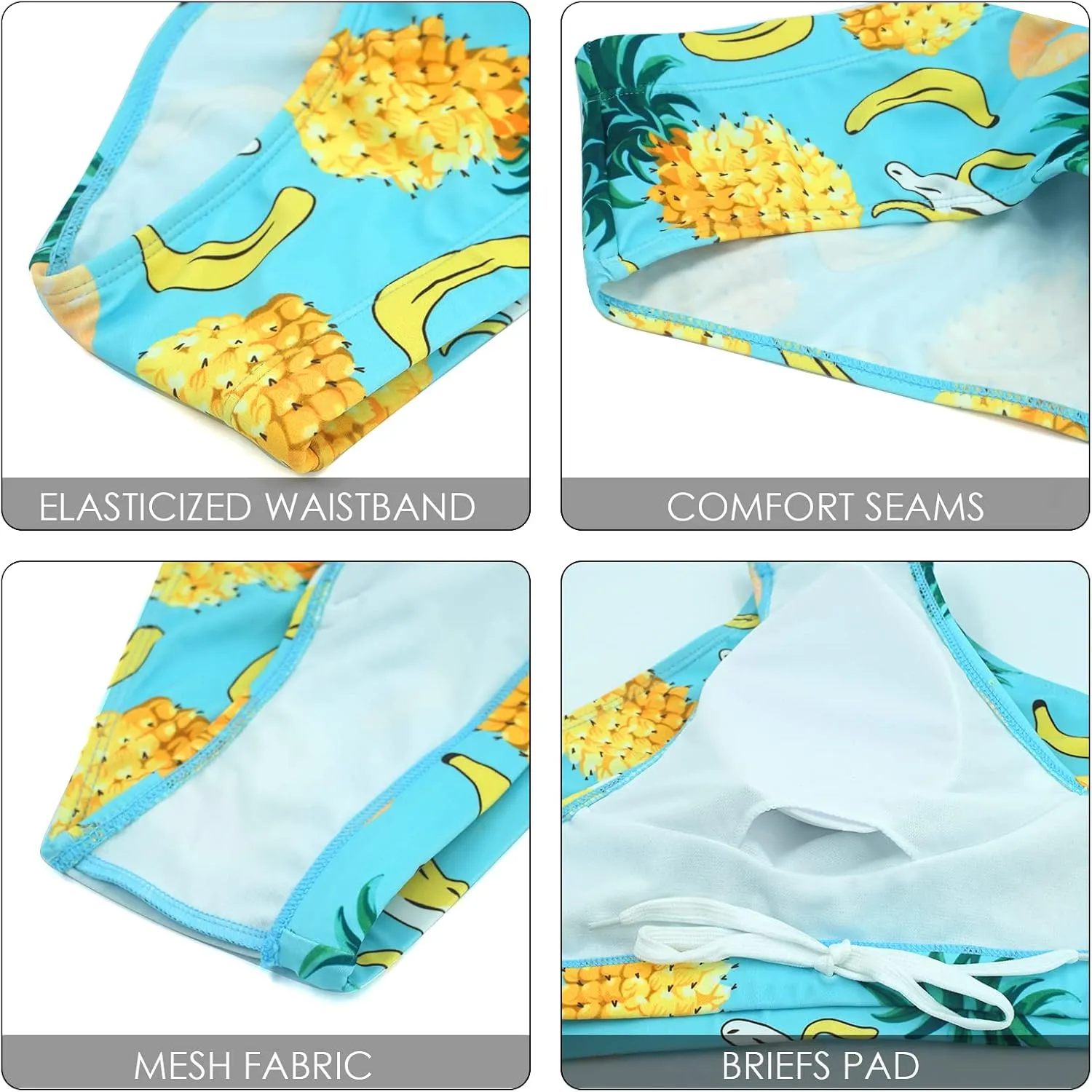 Panegy Mens Quick Dry Swimsuit Bikini Briefs Drawstring Low Rise Swim Bottoms with Removable Pad M-3XL