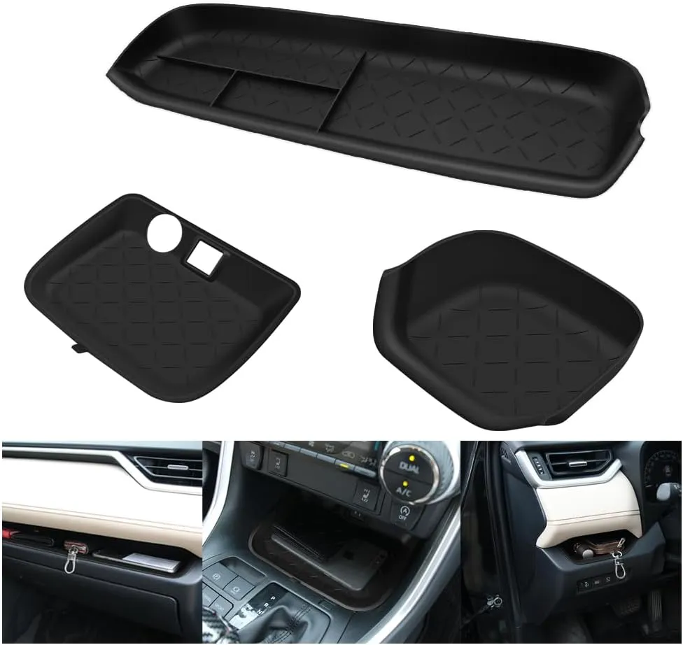 Passenger Storage Organizer Mat Glove Box Storage Organizer Tray Compatible with Toyota RAV4 2022 Accessories 2021 2020 2019