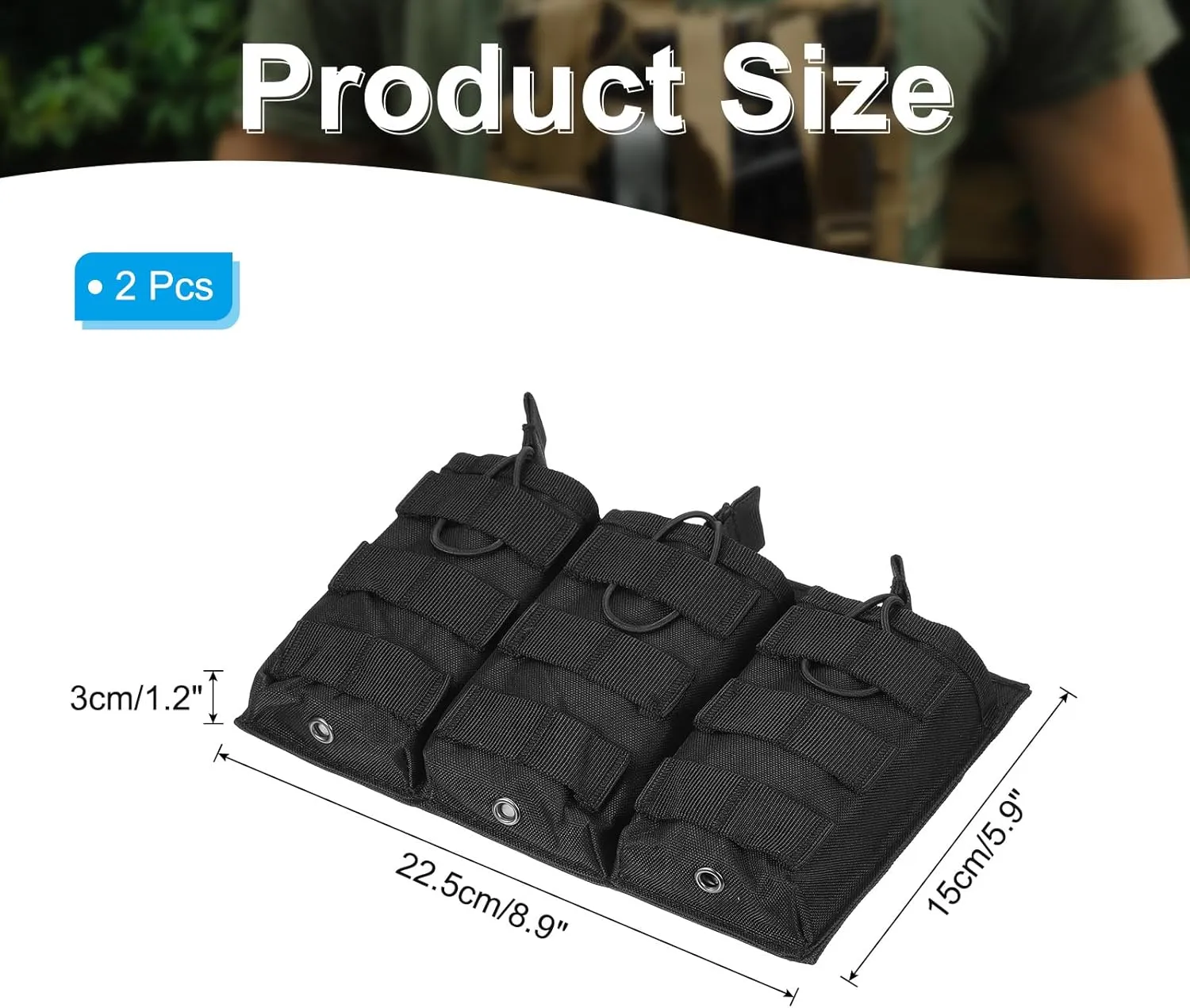 PATIKIL Outdoor Multipurpose Open Top Triple Pouch