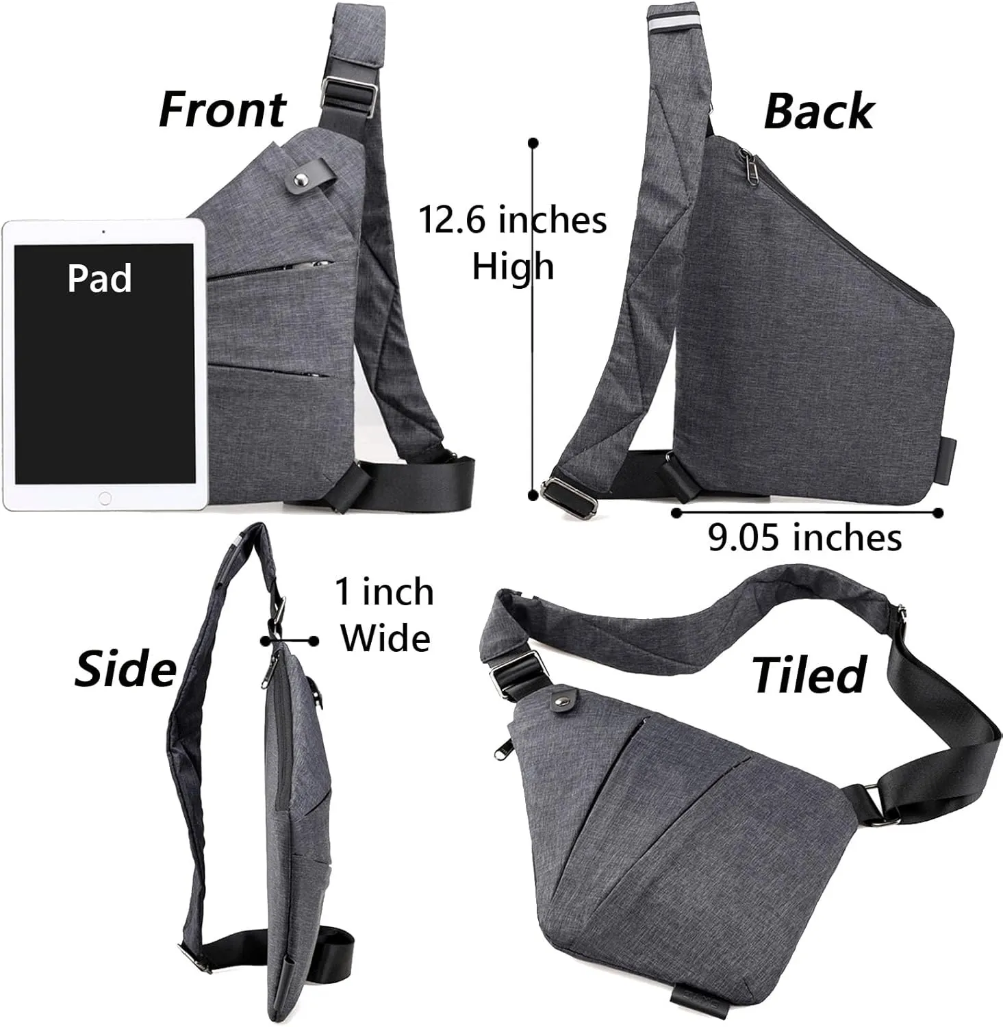 Peak Carry Anti Theft Travel Bag for Women Men, the slim carry crossbody bag Personal Flex Travel Multi Pocket Sling Bag