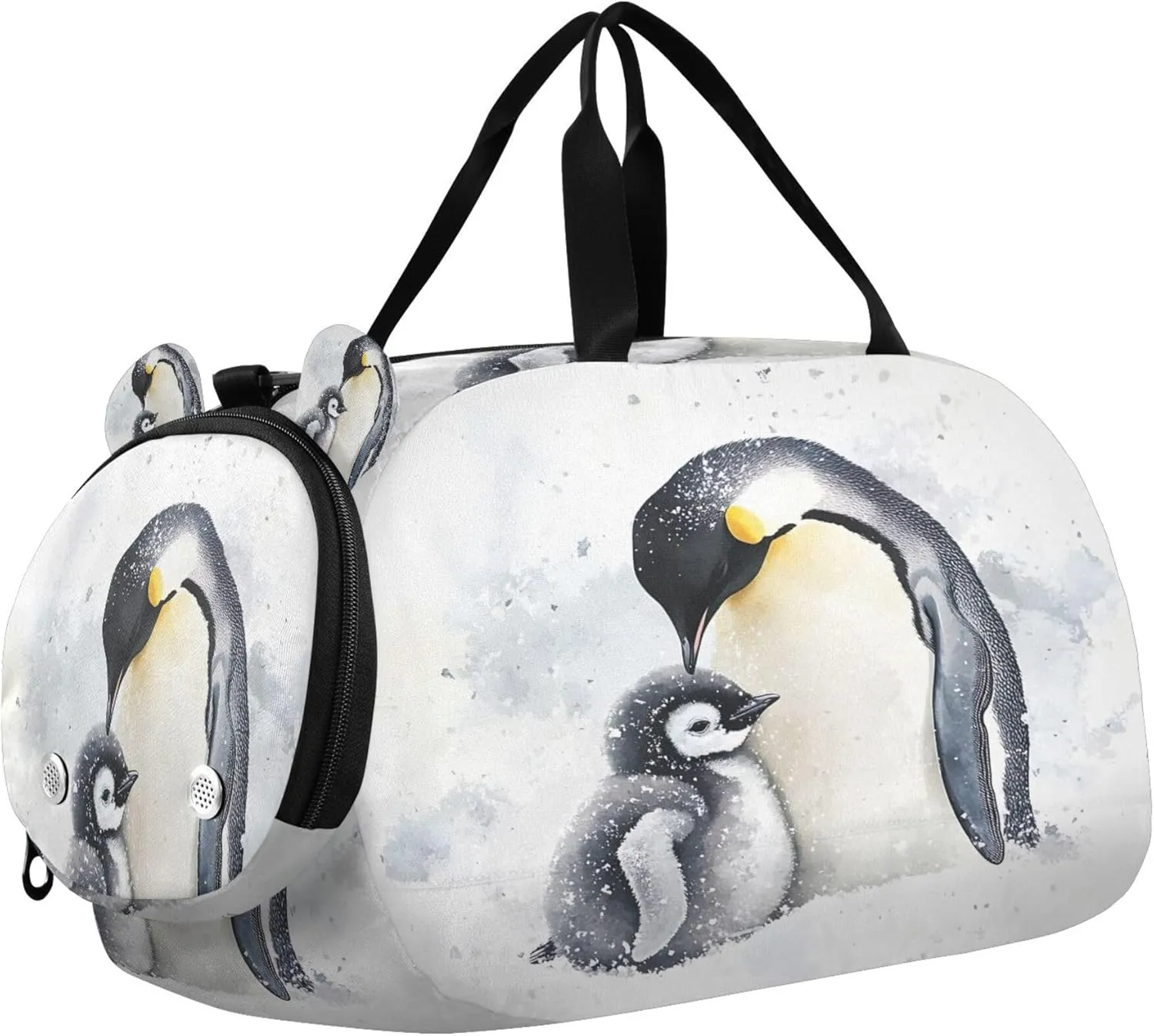 Penguin Youth Sports & Travel Duffle Bag with Shoe Compartment,Waterproof Gym Bag for Girls and Boys (Overnight Essentials Organizer)