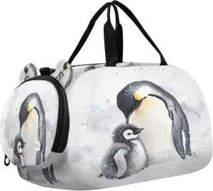 Penguin Youth Sports & Travel Duffle Bag with Shoe Compartment,Waterproof Gym Bag for Girls and Boys (Overnight Essentials Organizer)