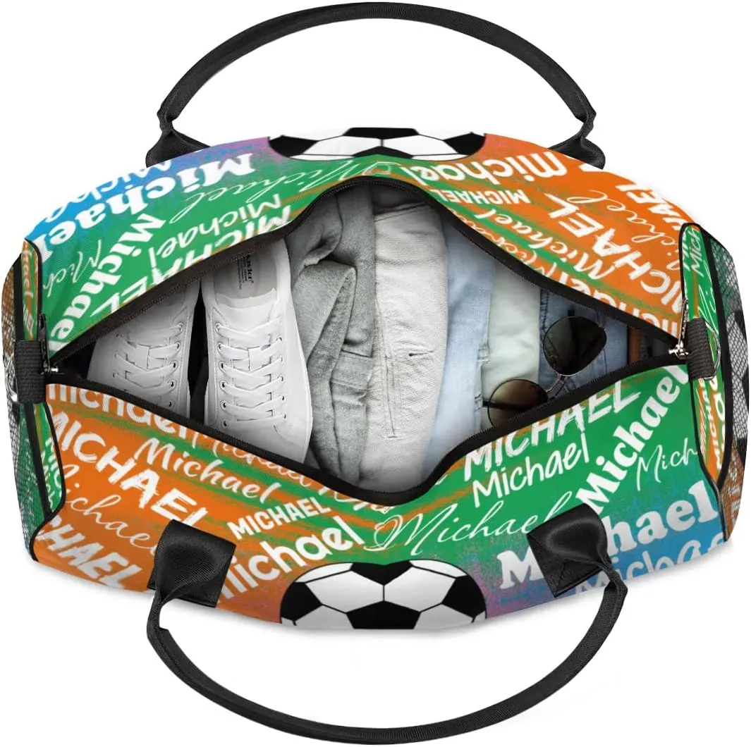 Personalized Gym Bag Sports Bag with Name, Custom Duffel Bag Travel Weekender Bags Carry on Bag, Colorful