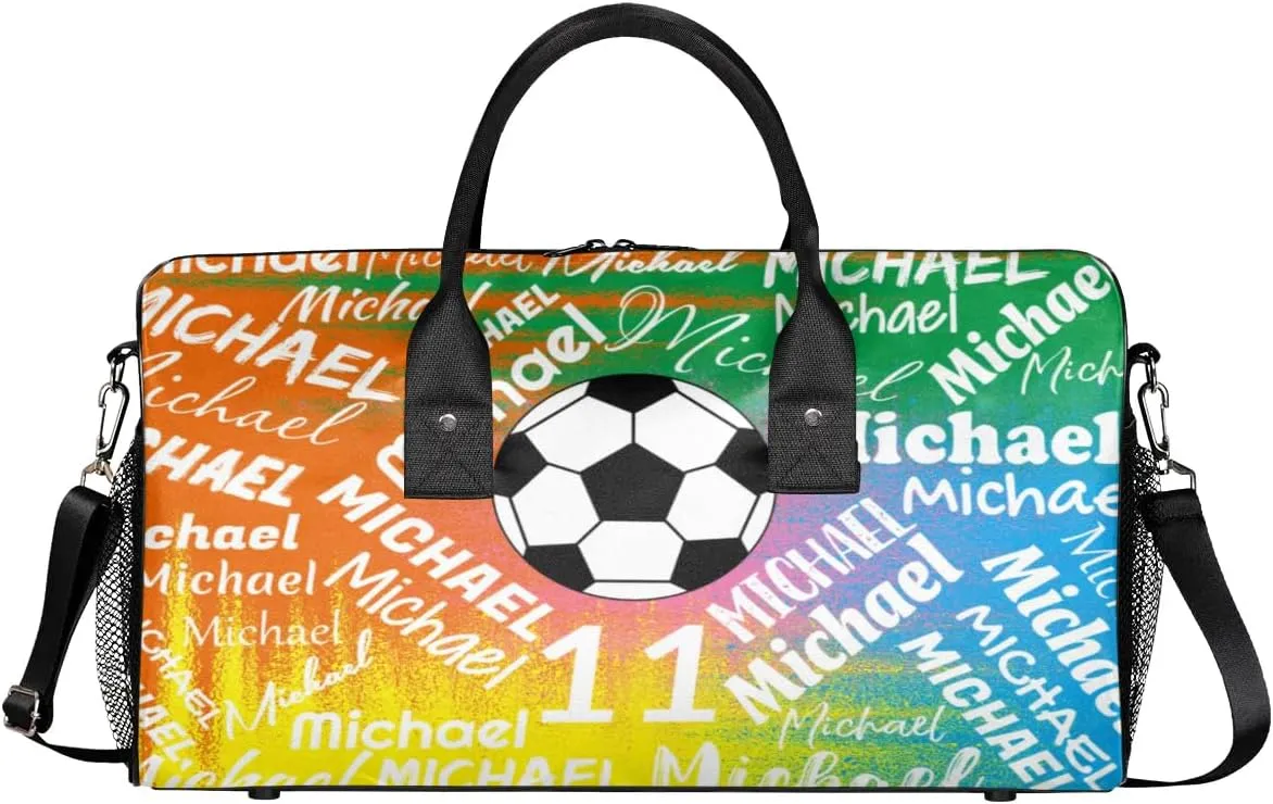 Personalized Gym Bag Sports Bag with Name, Custom Duffel Bag Travel Weekender Bags Carry on Bag, Colorful