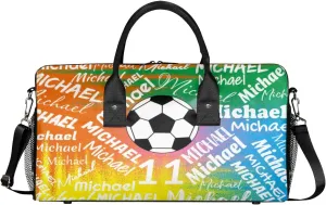 Personalized Gym Bag Sports Bag with Name, Custom Duffel Bag Travel Weekender Bags Carry on Bag, Colorful