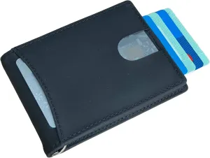 Personalized Minimalist Wallet For Men Custom Engraved Slim Wallet Customized Monogram Leather Wallet Gift For Father's Day Him Husband Boyfriend Dad Son Anniversary Graduation Birthday (BLACK)