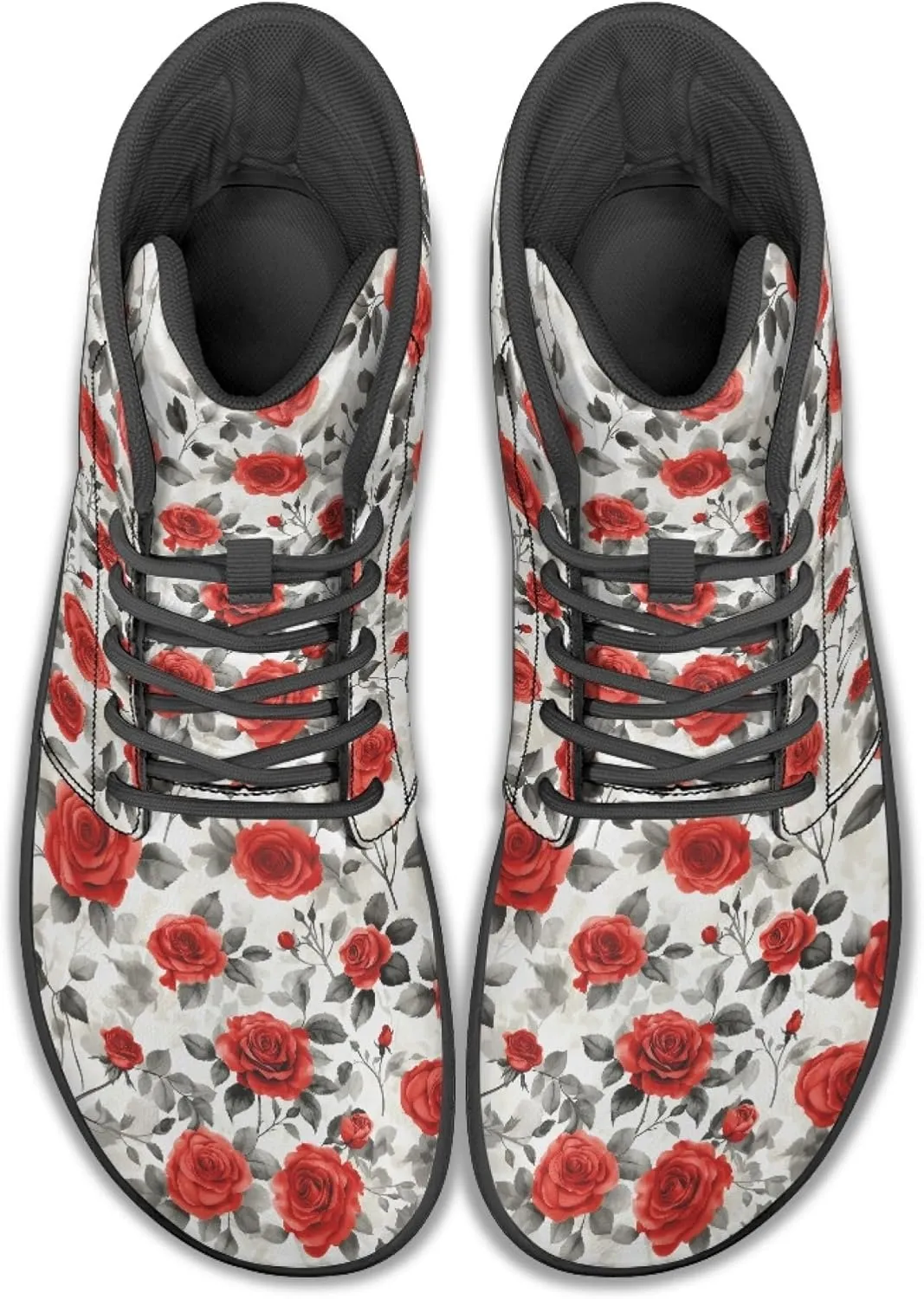 Personalized Print Sneakers for Men Women PU Leather High Top Barefoot Shoes