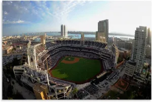 Petco Park Stadium Poster Baseball Sports Art Poster Room Aesthetic Poster (4) Canvas Poster Wall Art Decor Print Picture Paintings for Living Room Bedroom Decoration Unframe-style 12x08inch(30x20cm)