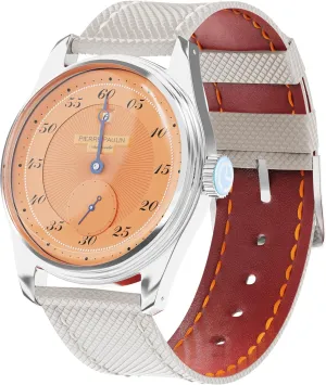 Pierre Paulin Jump Hour Men Watch Salmon Dial Automatic ST17 Mechanical Watch Vintage Date Window 38mm