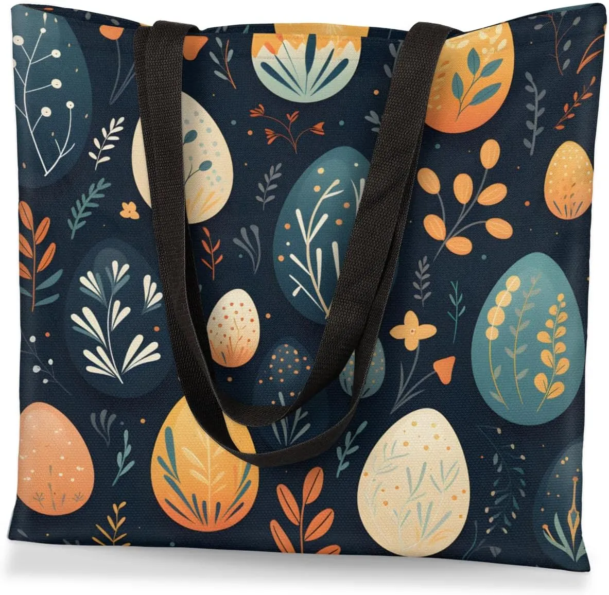 Pink Cartoon Strawberry Canvas Tote Bag for Women Men Stylish Tote Handbag Shoulder Bag Reusable Grocery Bag