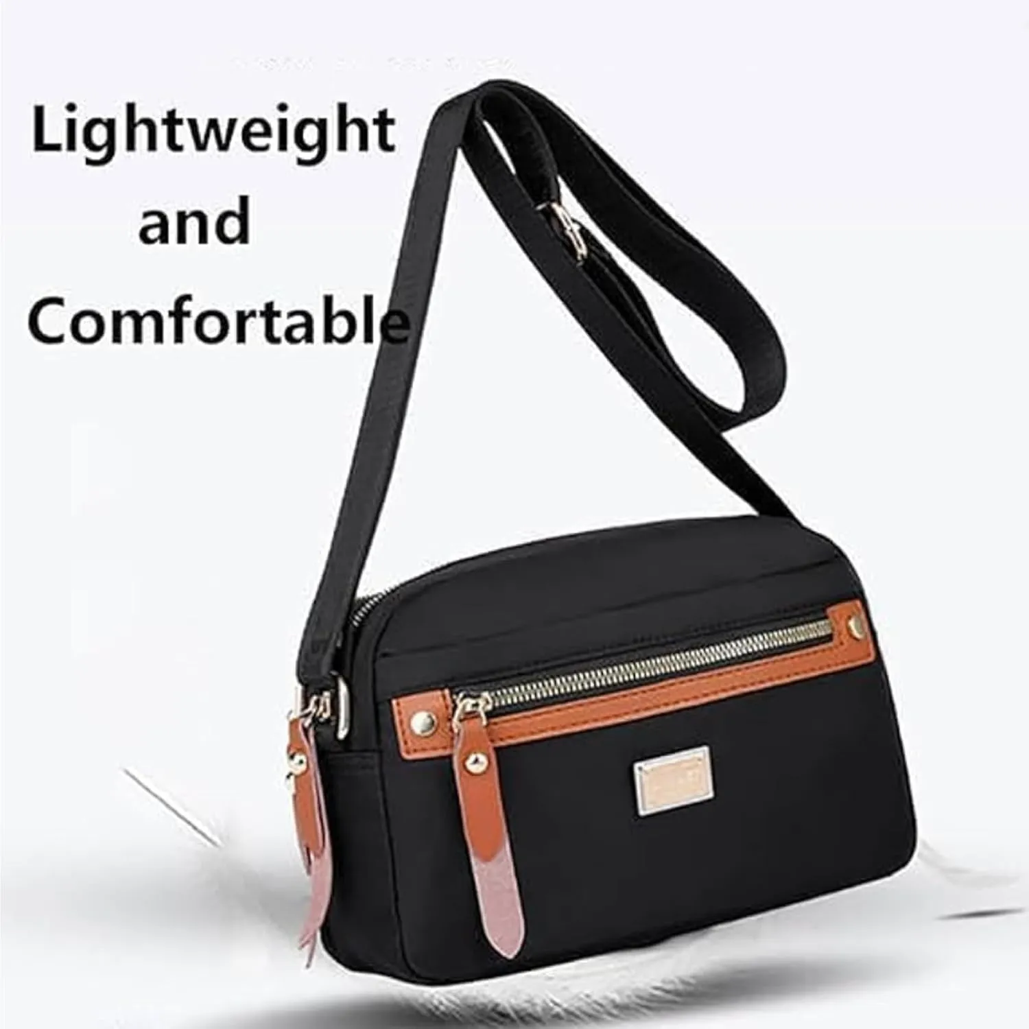 Popularate Nylon Crossbody Bag, Popularate Waterproof Nylon Crossbody Bag, Purses with Multi Pockets Suitable for Every Lady