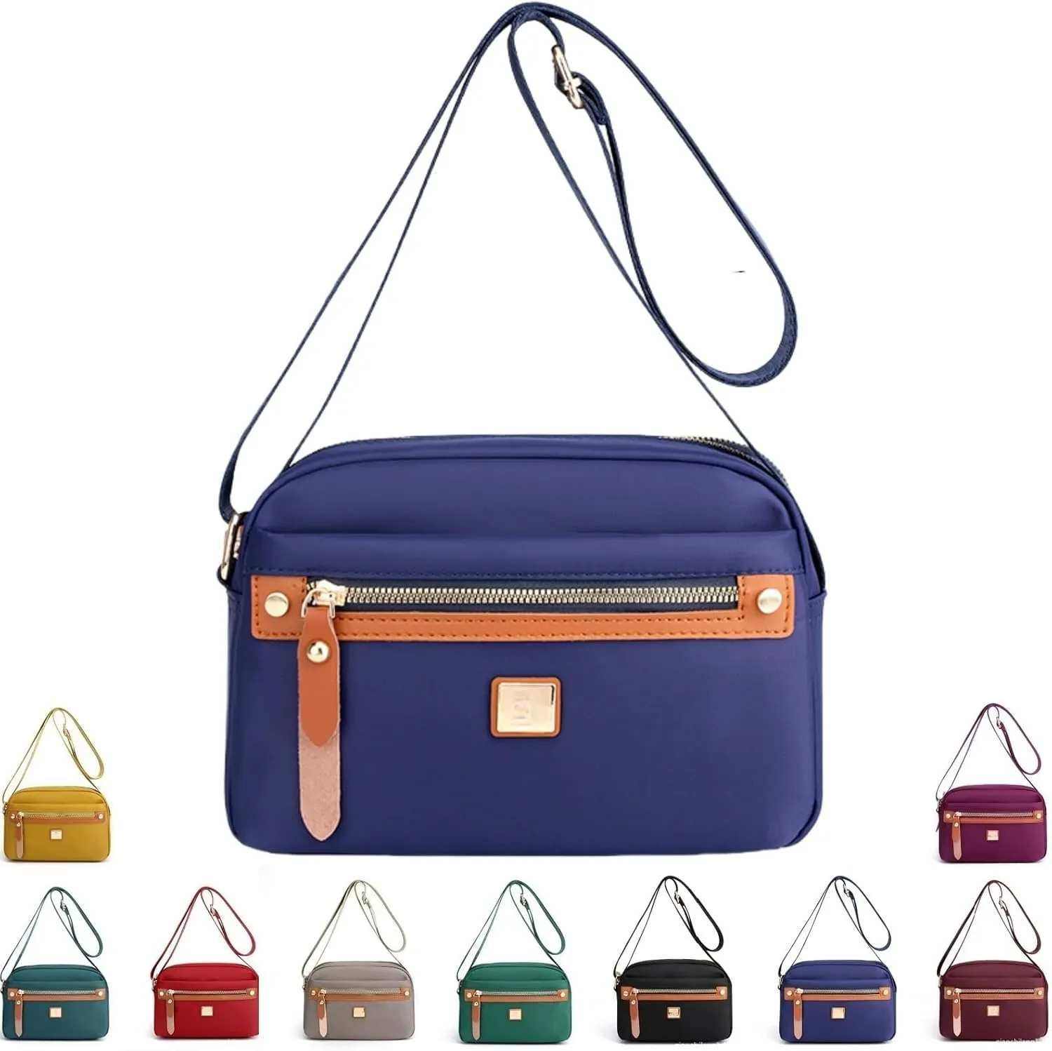 Popularate Nylon Crossbody Bag, Popularate Waterproof Nylon Crossbody Bag, Waterproof and Multi-Pockets