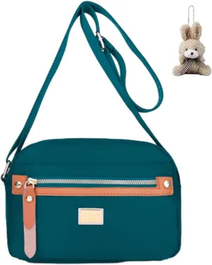 Popularate Nylon Crossbody Bag, Waterproof Shoulder Purse with Zipper and Multi Pockets for Women