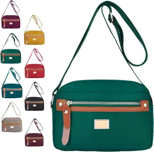 Popularate Nylon Crossbody Bag, Waterproof Shoulder Purse With Zippers, Women'S Waterproof Satchel