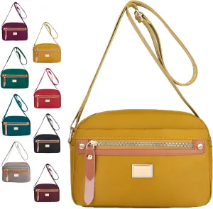 Popularate Nylon Crossbody Bag, Waterproof Shoulder Purse With Zippers, Women'S Waterproof Satchel
