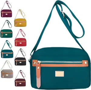 Popularate Nylon Crossbody Bag, Waterproof Shoulder Purse With Zippers, Women'S Waterproof Satchel
