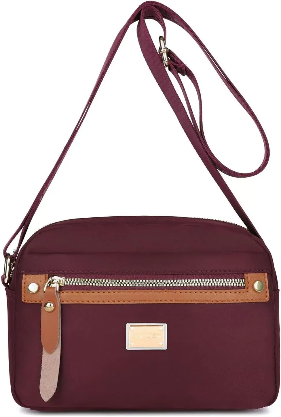 Popularate Nylon Crossbody Bag,Popularate Waterproof Nylon Crossbody Bag for Women with Zipper Shoulder
