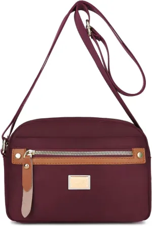 Popularate Nylon Crossbody Bag,Popularate Waterproof Nylon Crossbody Bag for Women with Zipper Shoulder