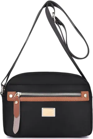 Popularate Nylon Crossbody Bag,Popularate Waterproof Nylon Crossbody Bag for Women with Zipper Shoulder