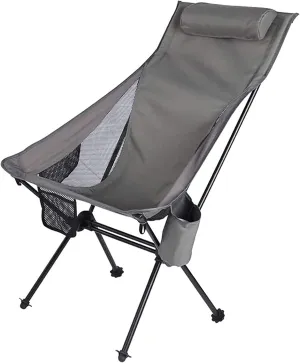 Portable Camping Chair Folding Ultra Light Aluminum Alloy Folding Chair Portable Fishing Chair Outdoor Leisure Recliner Beach Chair Bearing Capacity up to 150Kg,Blue, Grey