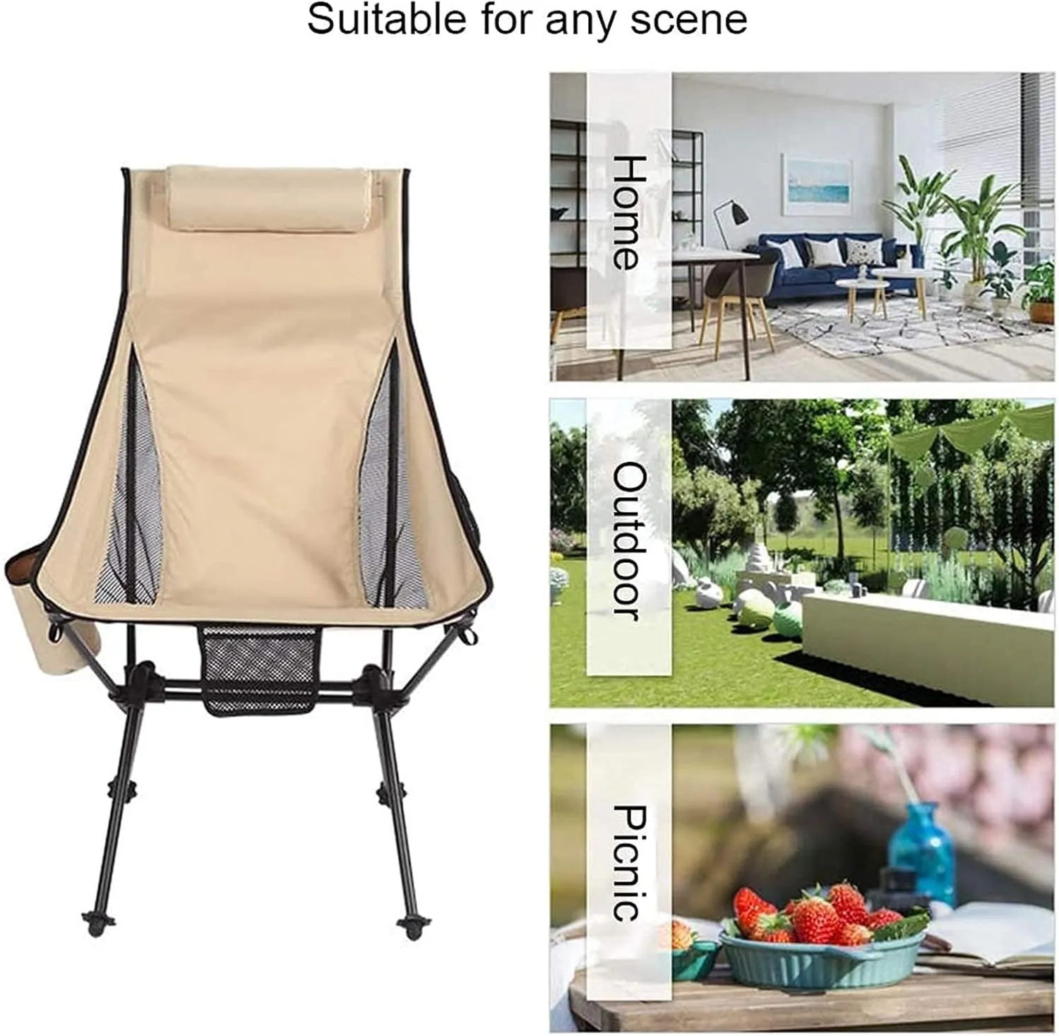 Portable Camping Chair Folding Ultra Light Aluminum Alloy Folding Chair Portable Fishing Chair Outdoor Leisure Recliner Beach Chair Bearing Capacity up to 150Kg,Blue, Grey