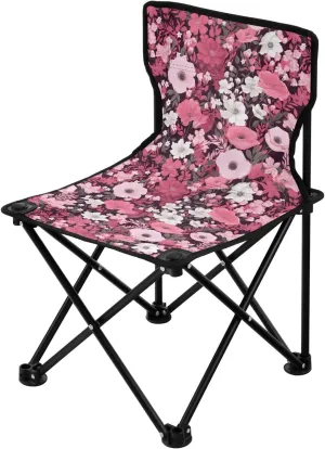 Portable Camping Chairs Flowers Floral Pink Lightweight Folding Chair for Camping, Beach, Picnic, Travel and Sports with Carry Bag 20850010