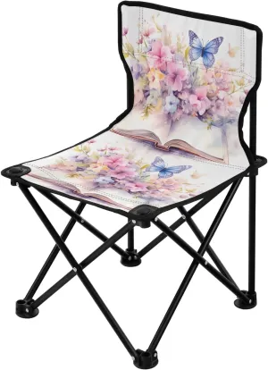 Portable Camping Folding Chairs Foldable Chair Small Book Flower Lightweight Backpacking Outdoor Outside Fishing