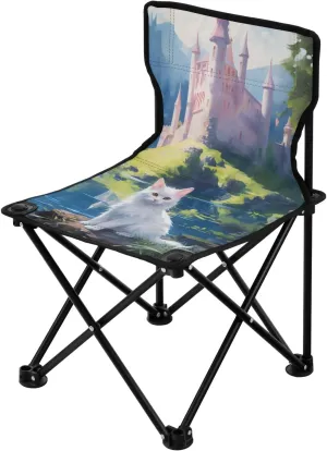 Portable Camping Folding Chairs Foldable Chair Small Cat Castle Lightweight Backpacking Outdoor Outside Fishing