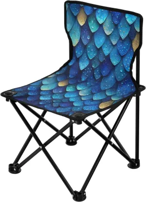 Portable Camping Folding Chairs Foldable Chair Small Scale Blue Lightweight Backpacking Outdoor Outside Fishing