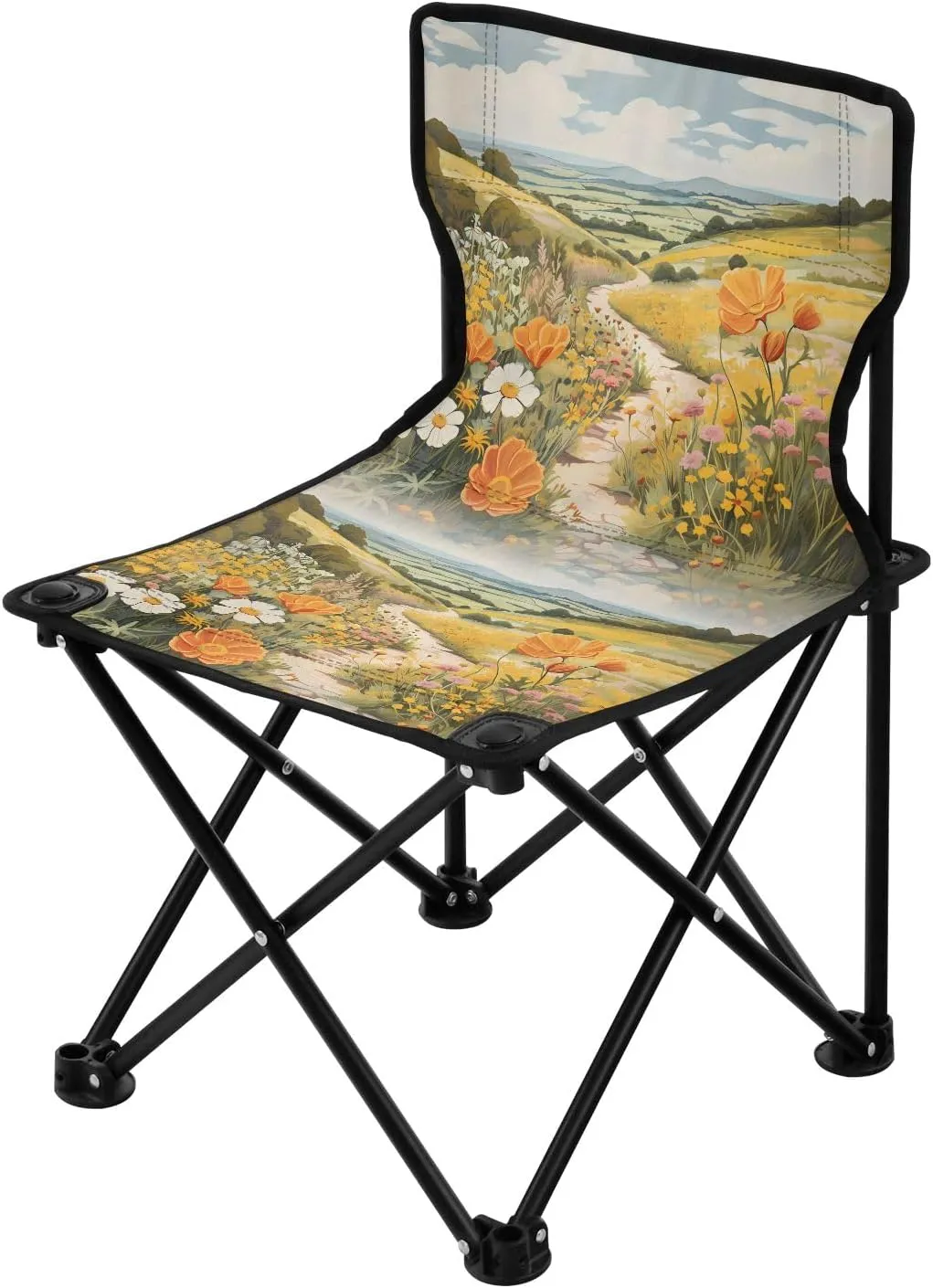Portable Camping Folding Chairs Foldable Chair Small Wildflower Alley Lightweight Backpacking Outdoor Outside Fishing