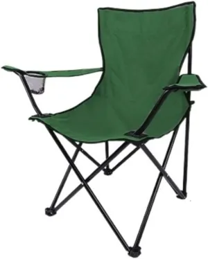 Portable Folding Chair Folding Padded Deck Chair Backchair Beach Chair Fishing Chair Portable Lounge Chair Outdoor Armchair with Cup Holder Adjustable Folding Chair(A)