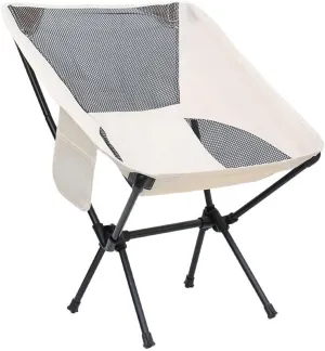 Portable Folding Chair for Camping, Backpacking Chair wiith Side Pocket, Ultralight & Compact, 100 kg Capacity, Foldable Camp Chair for Travel, Beach, Garden, Picnic,White