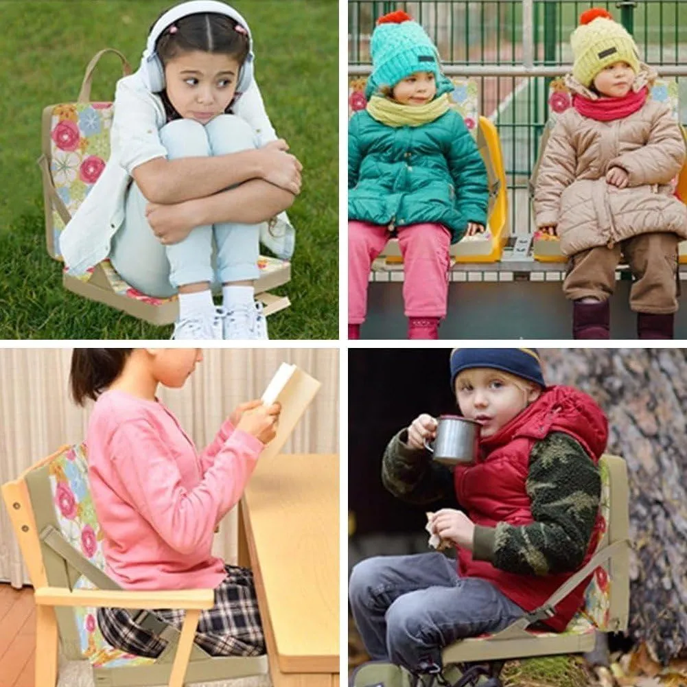 Portable Folding Padded Chair Seat Lightweight Compact Seating with Backrest Stadium Seat Cushion Camping Beach Picnic Sit Pad