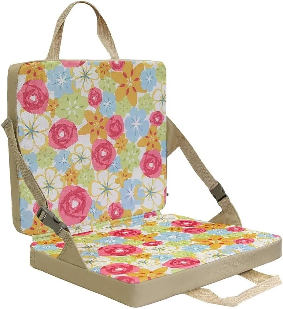 Portable Folding Padded Chair Seat Lightweight Compact Seating with Backrest Stadium Seat Cushion Camping Beach Picnic Sit Pad