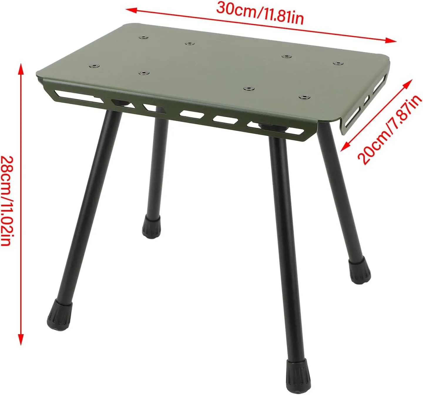 Portable Folding Stool Lightweight Aluminum Oxford Fabric Seat Cushion 330.7lbs Load Bearing Fishing Camping Chair for Hiking (Green)