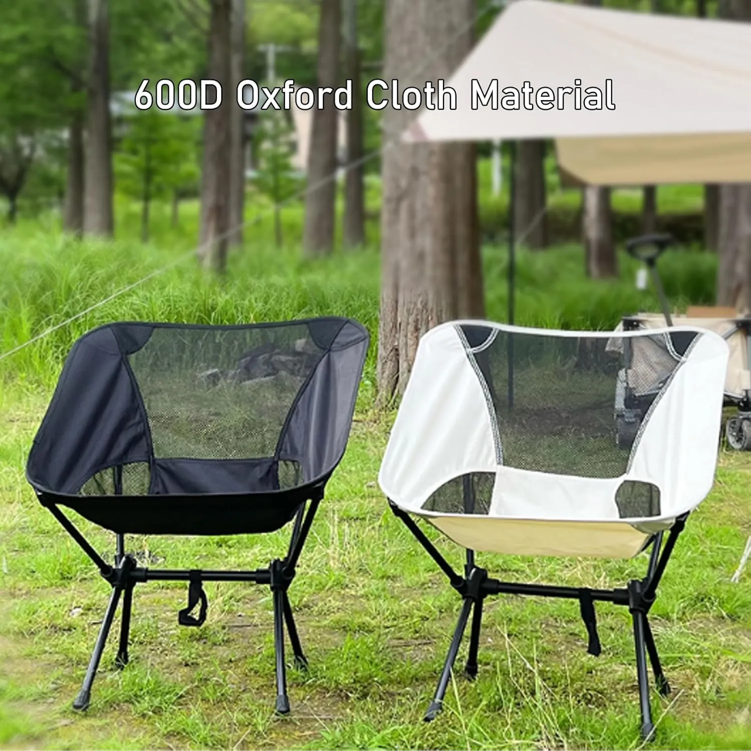 Portable High Back Camping Chair, Aluminum Frame Folding Camp Chair for Adults, Lightweight Compact with Carry Bag, Folding Backpacking Chair for Travel, Hiking, Beach, Fishing,Gray