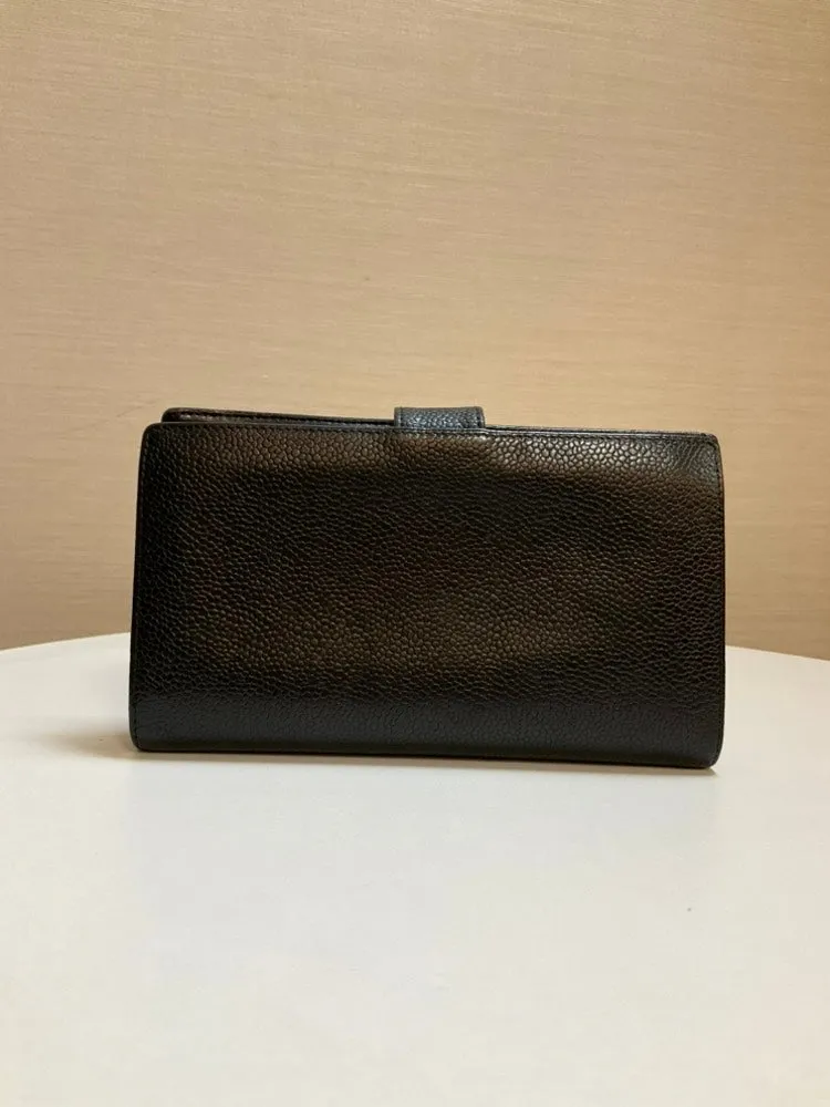 Pre-loved CHANEL Caviar Leather Black Wallet Clutch