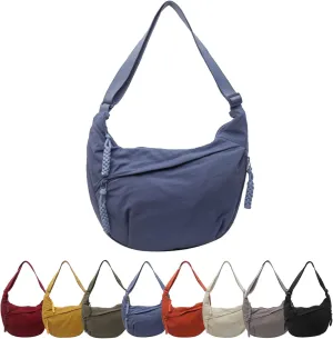 Preferable Crossbody Bag, Women's Fashion Plain Color Nylon Crossbody Bag, Nylon Crescent Bag, Women's Casual Sling Purse
