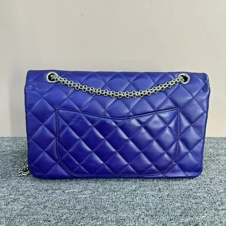 Preloved Chanel 2.55 Shoulder Bag Purple Quilted Leather