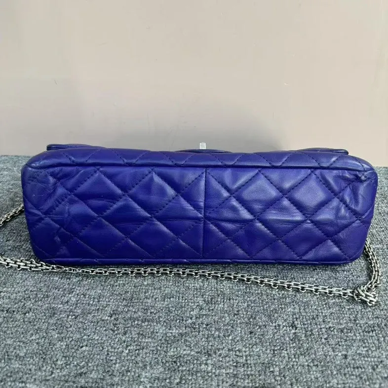 Preloved Chanel 2.55 Shoulder Bag Purple Quilted Leather