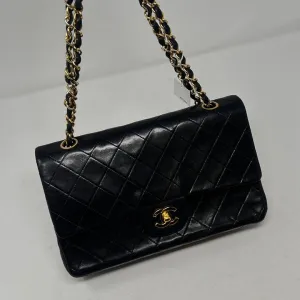 Preloved Chanel CF Black Leather Chain Shoulder Bag AF511