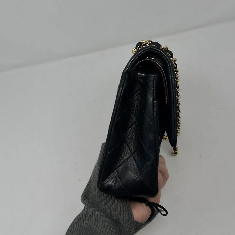 Preloved Chanel CF Black Leather Chain Shoulder Bag AF511