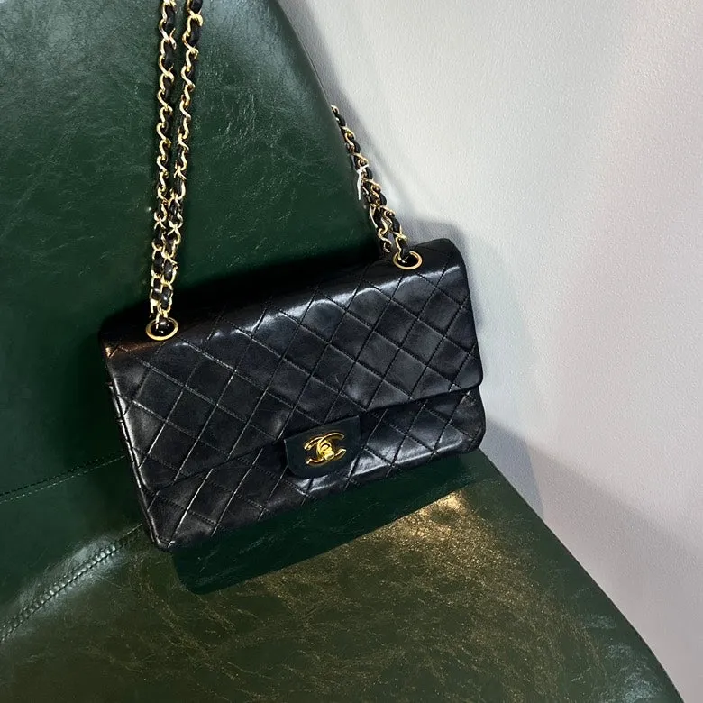Preloved Chanel CF Black Leather Chain Shoulder Bag AF511