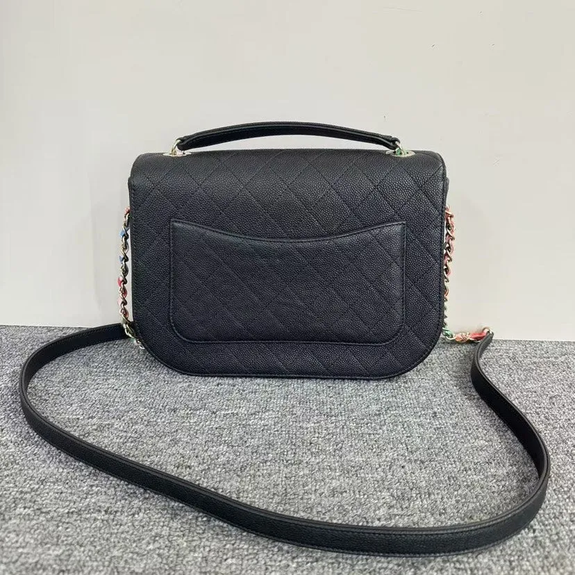 Preloved Chanel Flap Bag Quilted Black Leather Shoulder Bag