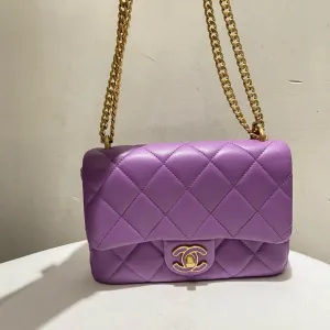 Preloved Chanel Lambskin Purple Shoulder Bag