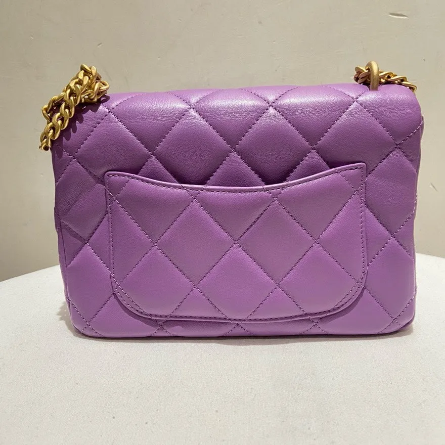 Preloved Chanel Lambskin Purple Shoulder Bag