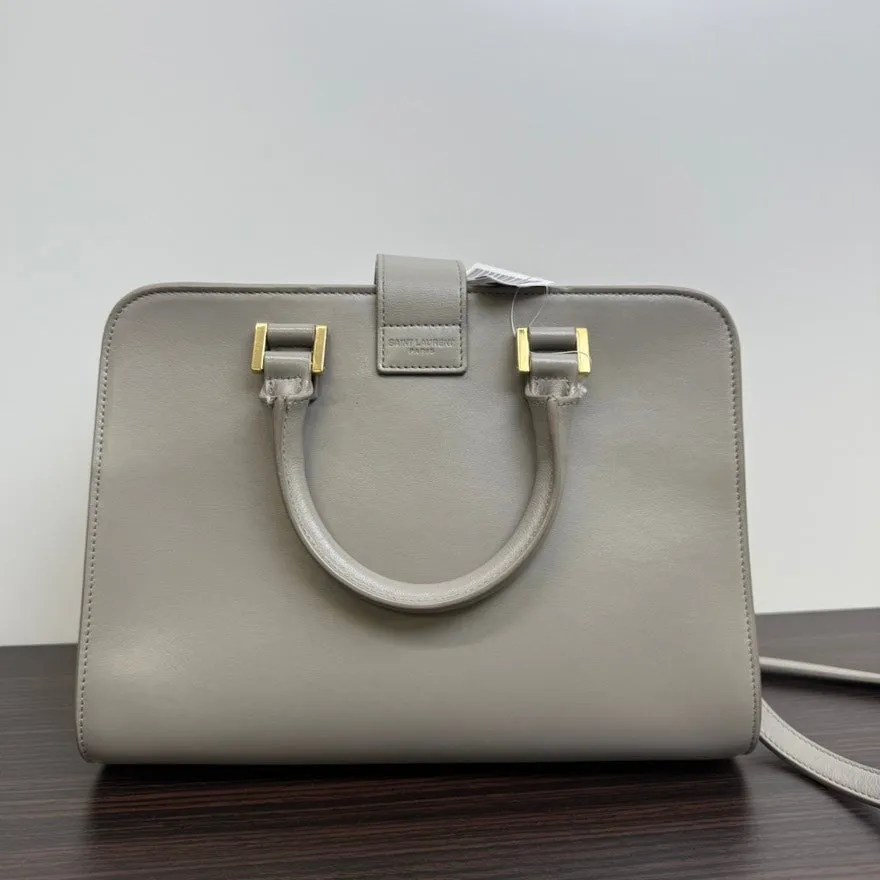 Preloved Yves Saint Laurent Leather 2way Bag Gray Top Handle LB109197