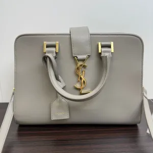 Preloved Yves Saint Laurent Leather 2way Bag Gray Top Handle LB109197