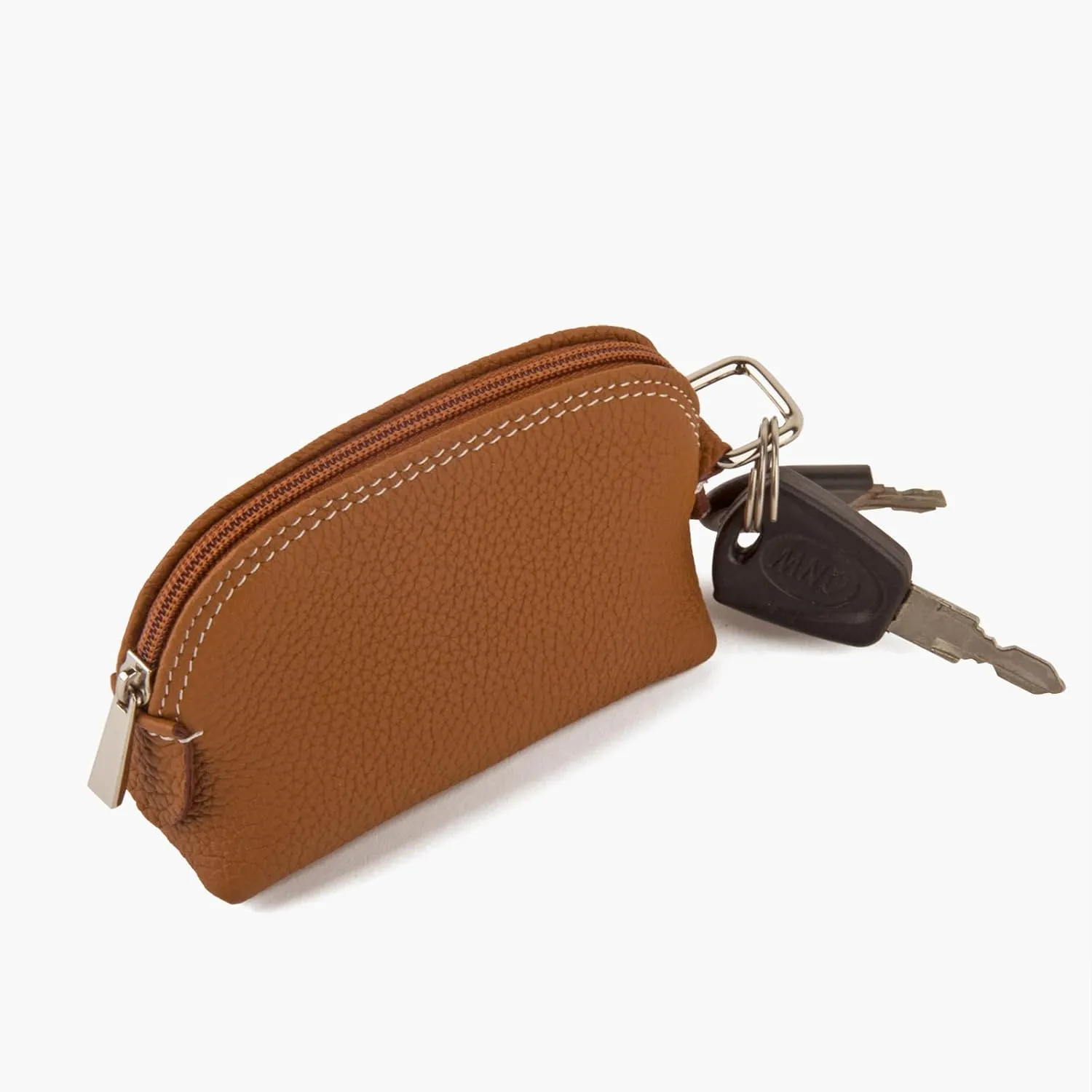 Premium Full-Grain Leather Portable Coin Purse for Women, Fashionable Cute Small Wallets Woman (Brown)