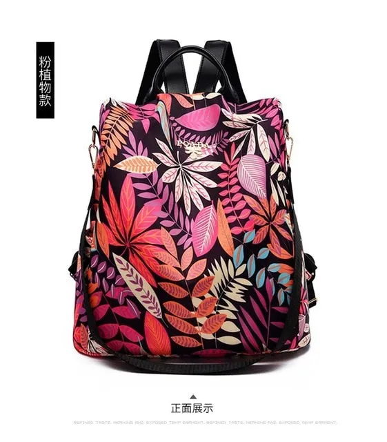 Printing Female Travel Backpack Bags For Women Oxford Waterproof Outdoor Ladies Bagpack Female Girl's Outdoor Shopping Backpack
